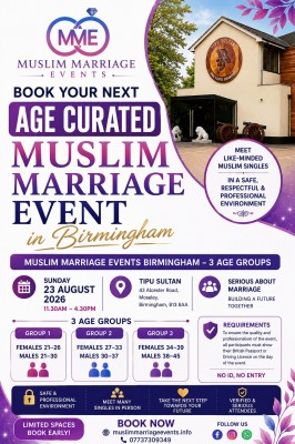 Muslim Marriage Events Birmingham - 3 Age Groups