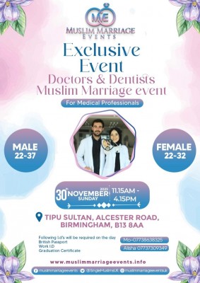 Muslim Marriage Events Birmingham - Doctors & Dentists Event