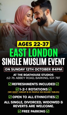 East London - Single Muslim Marriage Events for Ages 22-37