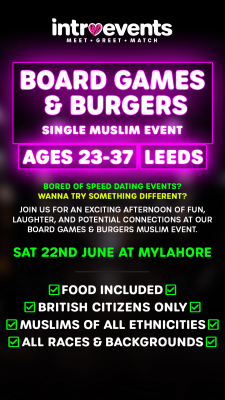 Single Muslim Marriage Events Leeds - Board Games & Burgers for Ages 23-37