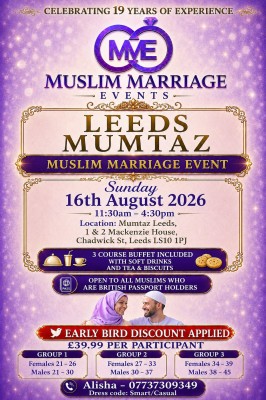 Leeds Muslim Marriage Events - 3 Age Groups