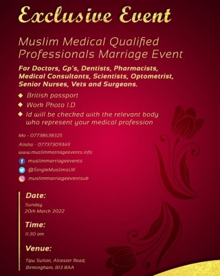 Muslim Marriage Events Birmingham - Medical Professionals Event