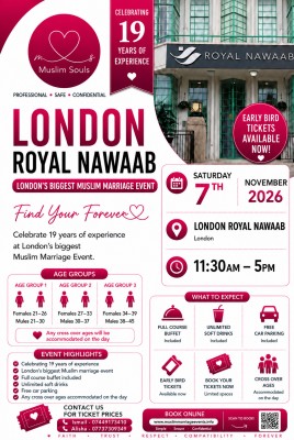 Muslim Marriage Events London – 3 Groups | Saturday 7th November 2026