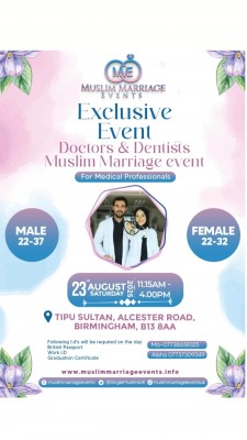 Muslim Marriage Events Birmingham – Doctor’s & Dentist’s Event